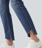 High Waisted Skinny Casual Jeans with Pockets — Tide Blue Denim — view 6