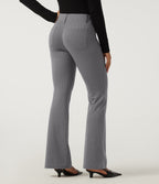 Low Rise Stripe Flare Work Trousers with Pockets — Slate Pinstripe — view 2