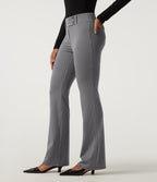 Low Rise Stripe Flare Work Trousers with Pockets — Slate Pinstripe — view 1
