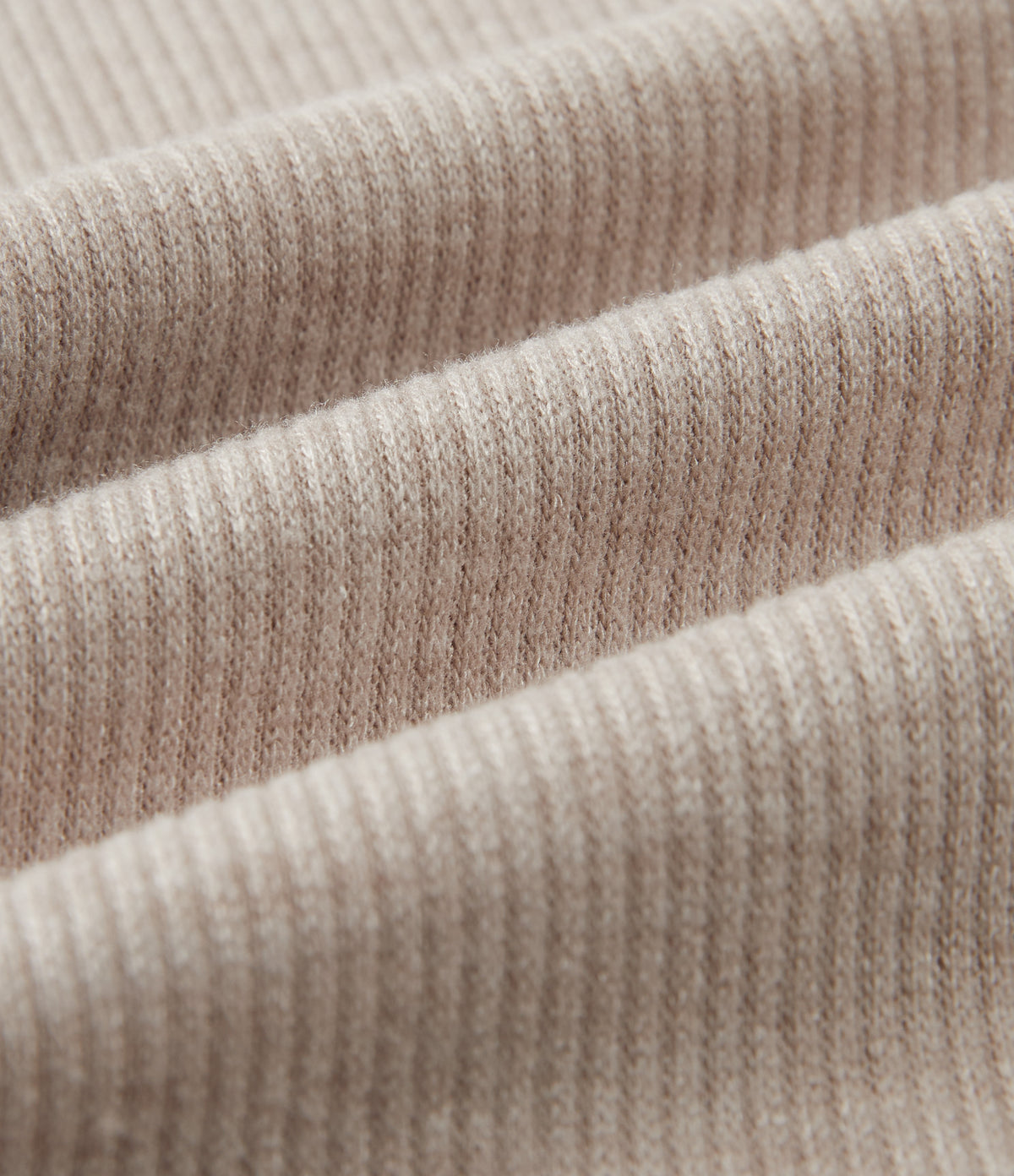 Ribbed High Neck Batwing Long Sleeve Casual Top — Oatstone Beige — view 8