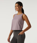 Airy Round Neck Racerback Running Tank Top — Pink Purple — view 3