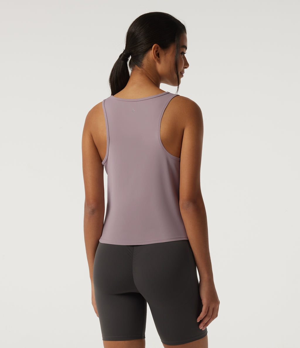 Airy Round Neck Racerback Running Tank Top — Pink Purple — view 2