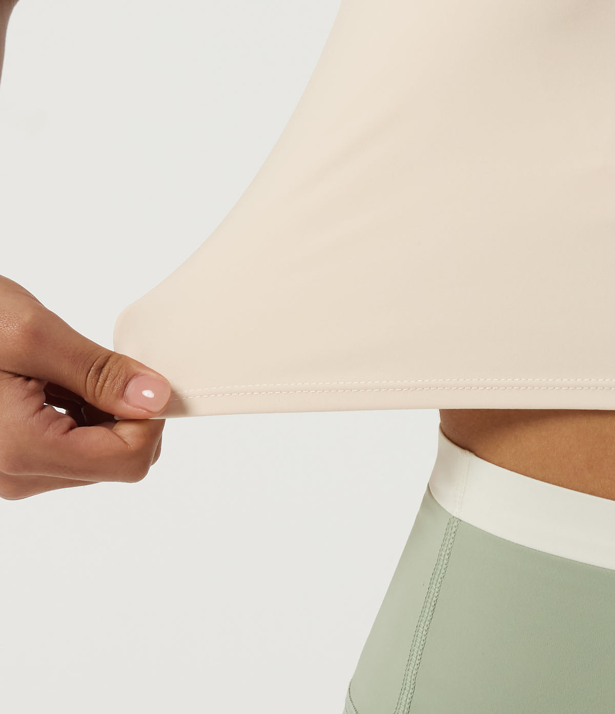 Airy Round Neck Yoga Tank Top with Built-in Bra — Rainy Day — view 8