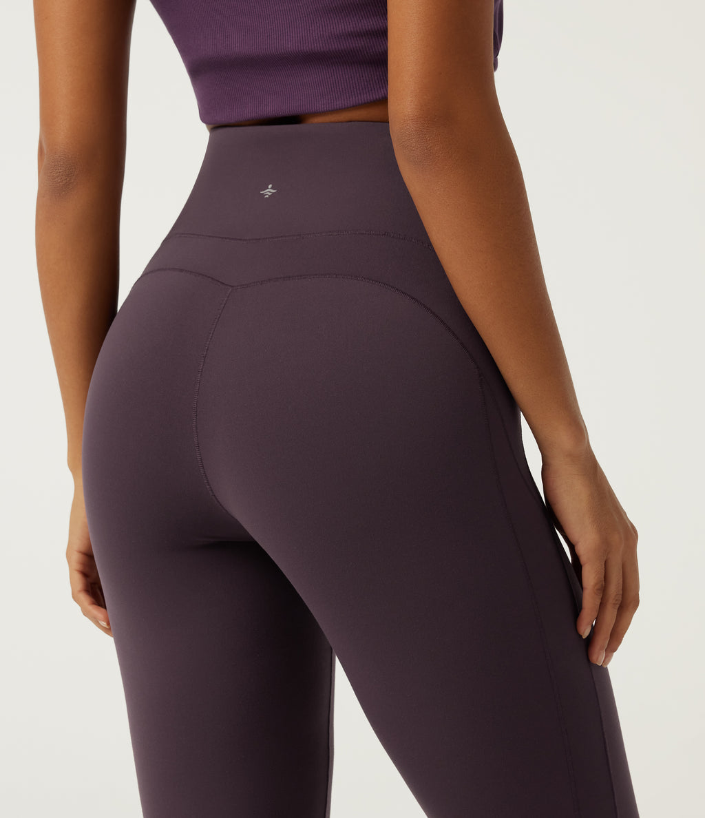High Waisted Tummy Control Tapered Yoga Joggers with Pocket — Dusky Evening purple — view 5