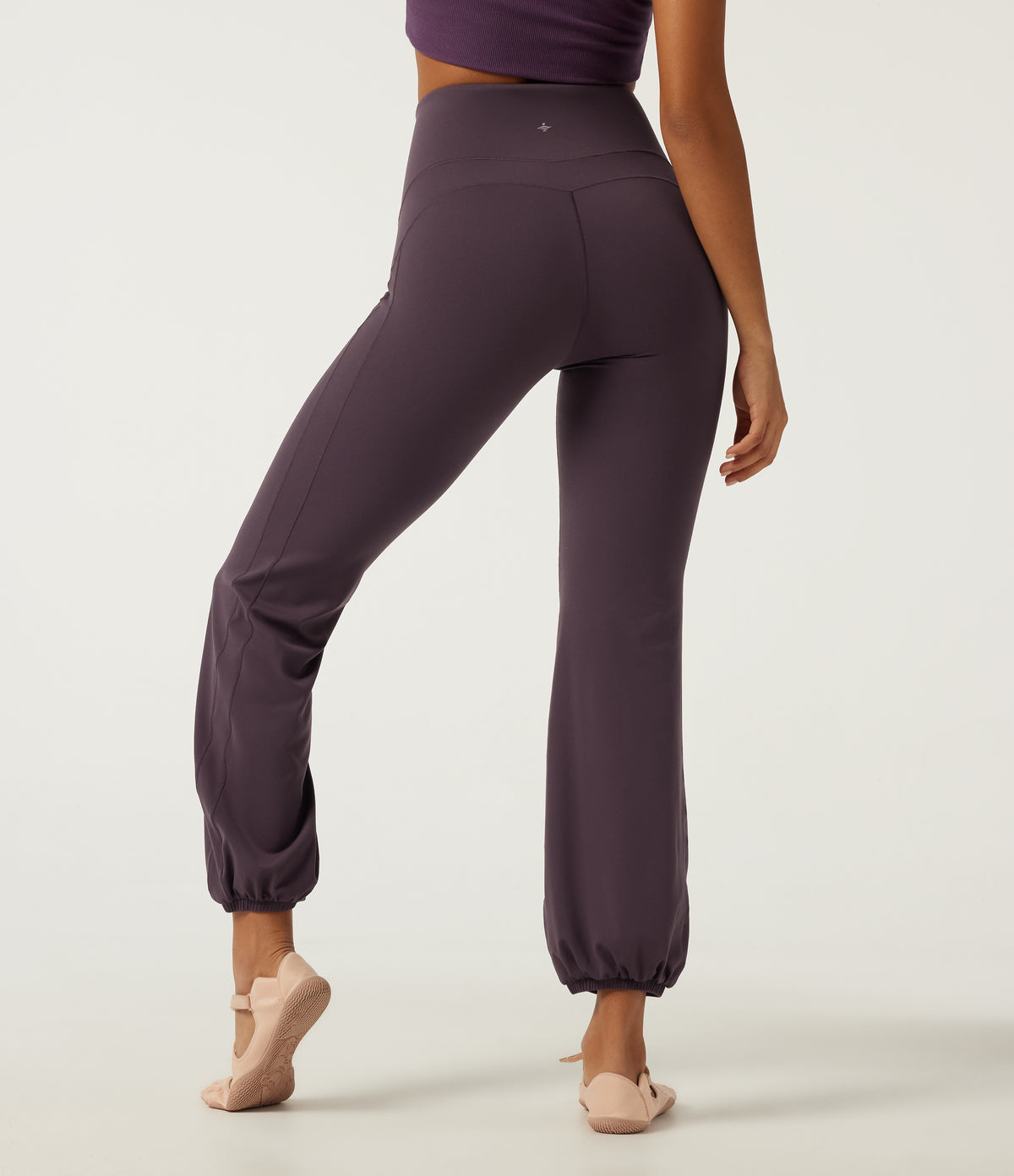 High Waisted Tummy Control Tapered Yoga Joggers with Pocket — Dusky Evening purple — view 2
