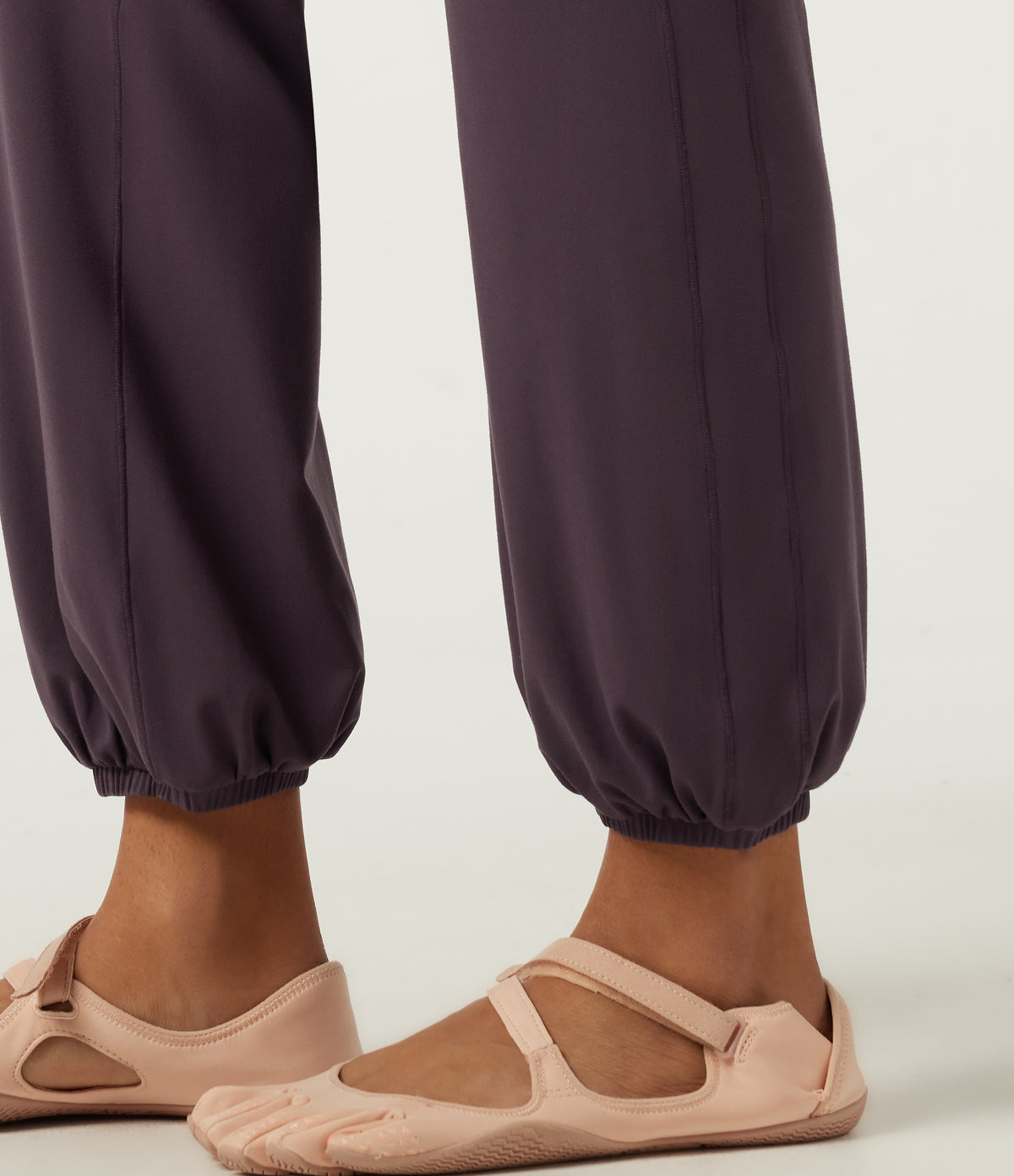 High Waisted Tummy Control Tapered Yoga Joggers with Pocket — Dusky Evening purple — view 6