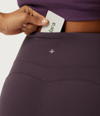High Waisted Tummy Control Tapered Yoga Joggers with Pocket — Dusky Evening purple — view 7