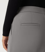 High Waisted Tapered Work Trousers with Pockets — Silent Storm — view 5