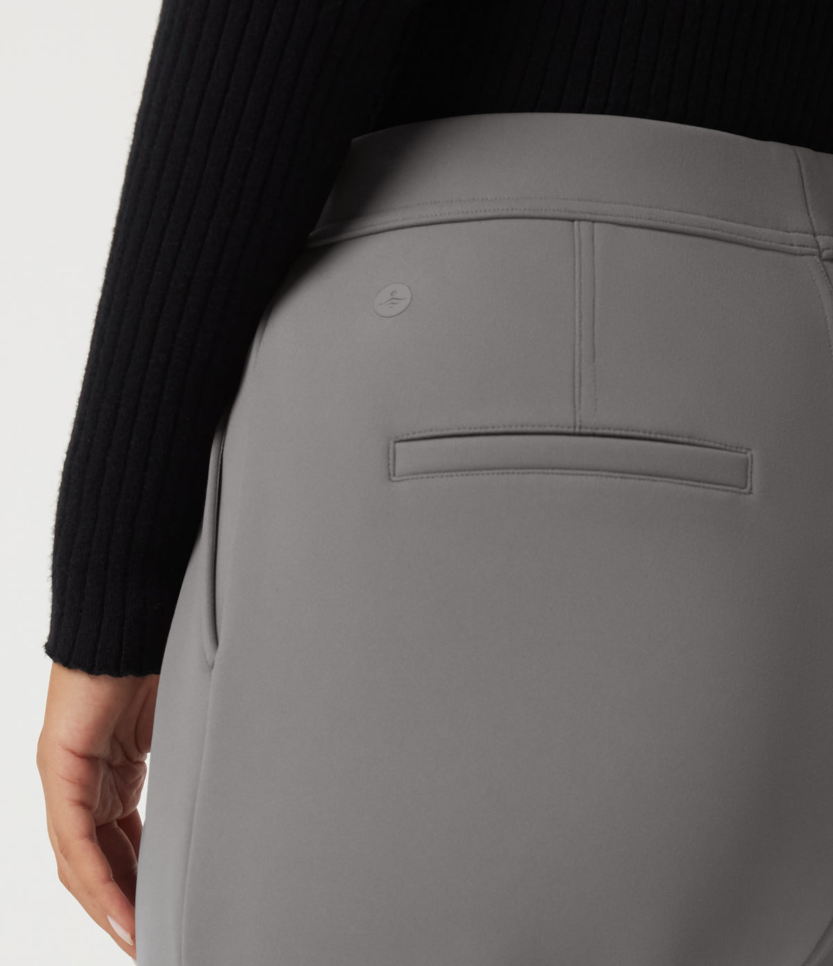 High Waisted Tapered Work Trousers with Pockets — Silent Storm — view 5