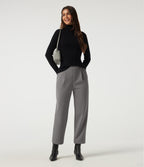 High Waisted Tapered Work Trousers with Pockets — Silent Storm — view 7