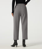 High Waisted Tapered Work Trousers with Pockets — Silent Storm — view 2