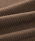 High Waisted Straight Leg Work Corduroy Trousers with Pockets — Burnt Caramel — view 7