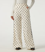 High Waisted Polka Dot Side Stripe Corduroy Casual Wide Leg Trousers with Pockets — Prelude Dot — view 3