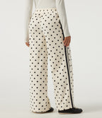 High Waisted Polka Dot Side Stripe Corduroy Casual Wide Leg Trousers with Pockets — Prelude Dot — view 2