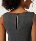 Boat Neck Sleeveless Wide Leg Houndstooth Slim Work Jumpsuits with Pockets -Edition — Shadow Knit — view 5