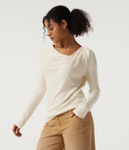 Cowl Neck Long Sleeve Asymmetric Casual Top — Pop Sprinkle — view 3