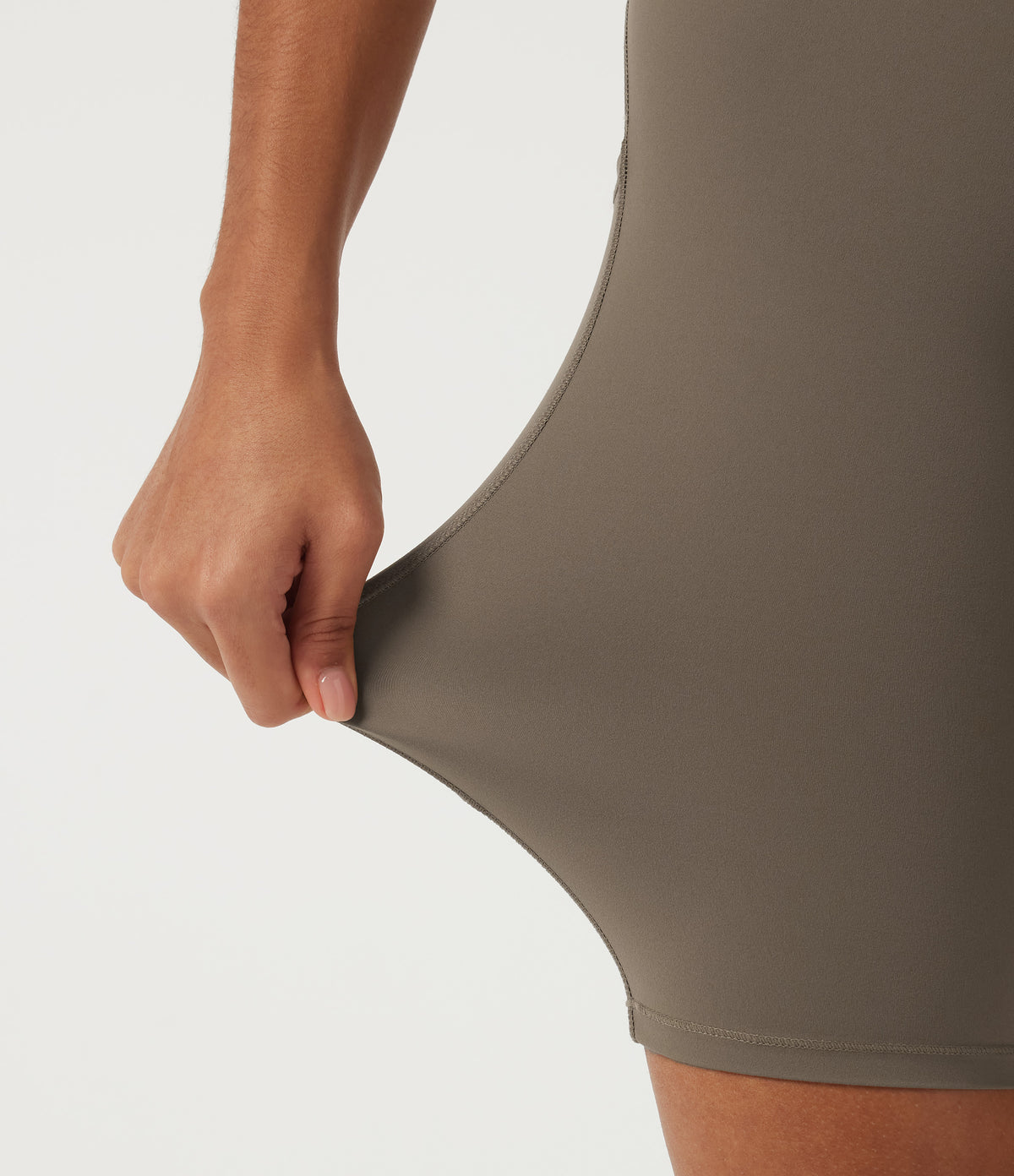High Waisted Tummy Control Cycling Bikers 9" with Pockets — Dawn Brown — view 6