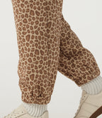High Waisted Leopard Print Casual Joggers with Pockets — Smoky Mocha Leopard — view 6