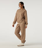 High Waisted Leopard Print Casual Joggers with Pockets — Smoky Mocha Leopard — view 7