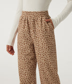 High Waisted Leopard Print Casual Joggers with Pockets — Smoky Mocha Leopard — view 4