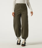 Mid Rise Work Chino Cotton Jogger with Pockets — Forest Night — view 1