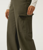 Mid Rise Work Chino Cotton Jogger with Pockets — Forest Night — view 6