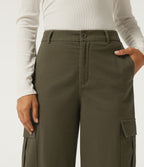 Mid Rise Work Chino Cotton Jogger with Pockets — Forest Night — view 4