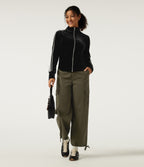 Mid Rise Work Chino Cotton Jogger with Pockets — Forest Night — view 8
