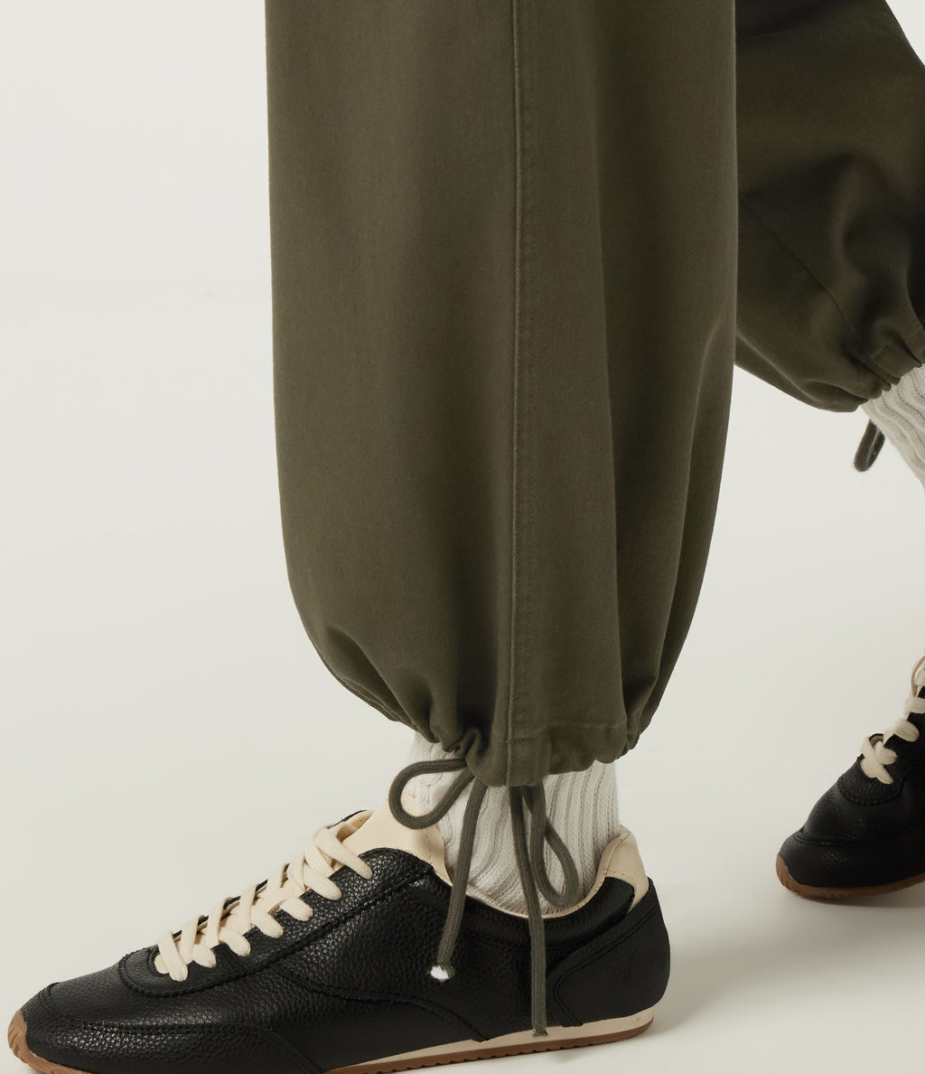 Mid Rise Work Chino Cotton Jogger with Pockets — Forest Night — view 7