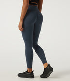 High Waisted Tummy Control Butt Lifting Training Leggings with Pockets — Carbon — view 2