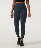 High Waisted Tummy Control Butt Lifting Training Leggings with Pockets — Carbon — view 3