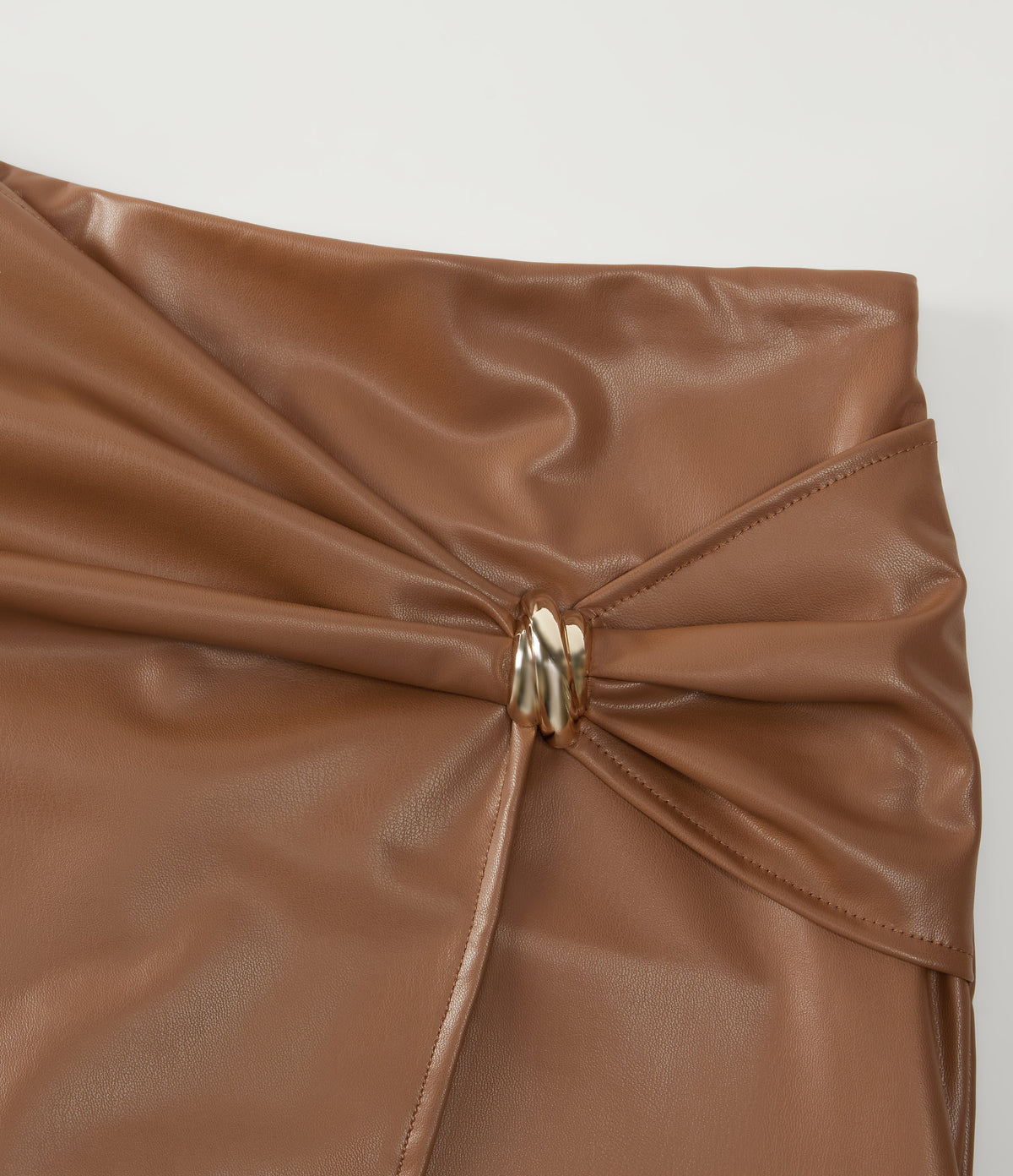 High Waisted 2-in-1 Twisted A-Line Work Mini Skirt — Thrush — view 7