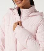 PuffFlex Hooded Long Sleeve Casual Padded Jacket with Pockets — Primrose Pink — view 8