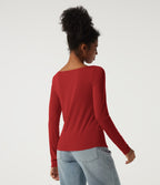 Boat Neck Dropped Shoulder Long Sleeve Casual Top — Rubicondo — view 2