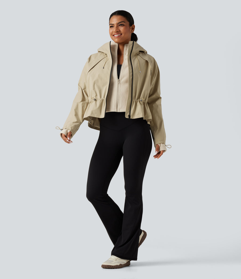 Hooded Long Sleeve 2-Piece Hiking Windbreaker Jacket with Pockets — Mojave Desert — view 4