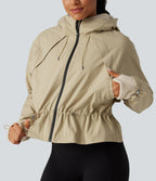 Hooded Long Sleeve 2-Piece Hiking Windbreaker Jacket with Pockets — Mojave Desert — view 8