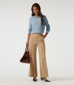 Polo Neck Long Sleeve Work Jumper — Blue Fog — view 6