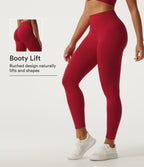 High Waisted Seamless Flow Yoga Leggings — Savvy Red — view 1