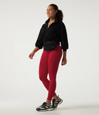 High Waisted Seamless Flow Yoga Leggings — Savvy Red — view 8