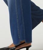 Mid Rise Straight Leg Casual Cotton Jeans with Pockets — Tide Blue Denim — view 6