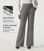 High Waisted Flare Fleece Work Trousers with Pockets — Silent Storm — view 1