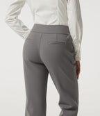 High Waisted Flare Fleece Work Trousers with Pockets — Silent Storm — view 5