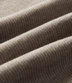 Ribbed Knit Round Neck Long Sleeve Casual Top — Taupe Stripe — view 7