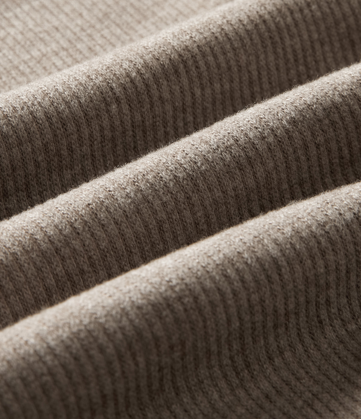 Ribbed Knit Round Neck Long Sleeve Casual Top — Taupe Stripe — view 7
