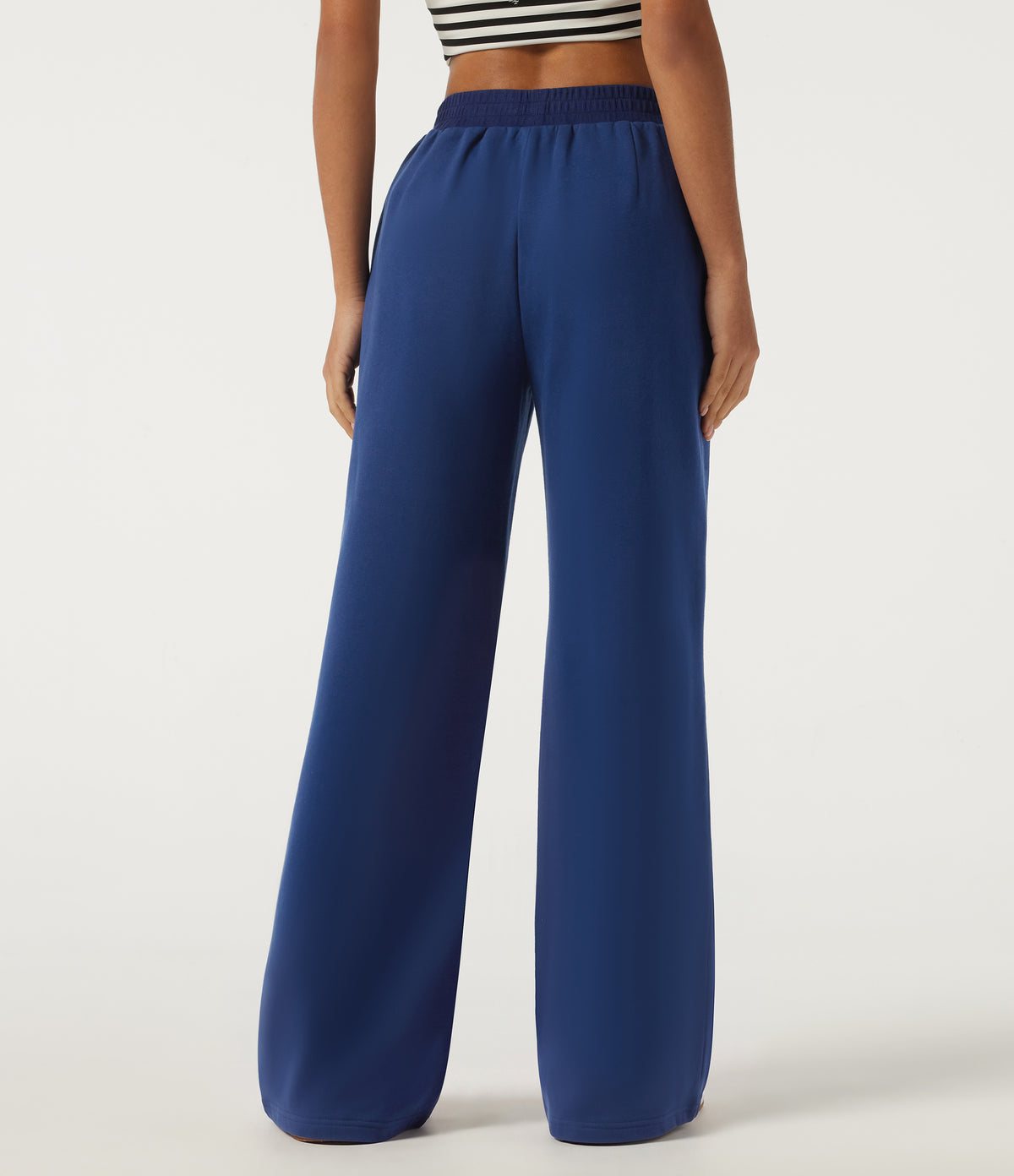 Low Rise Crossover Straight Leg Casual Sweatpants with Pockets — Blueprint — view 2