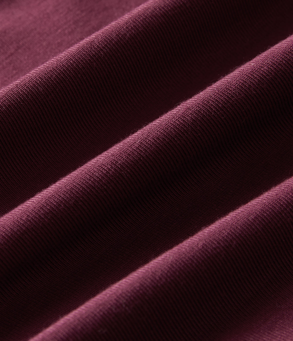 Henley Neck Long Sleeve Ruched Quick Dry Work Top — Tibetan Red — view 7