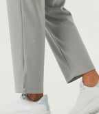 High Waisted Straight Leg Golf Trousers with Pockets-Golf Tee — Forest Fog — view 7