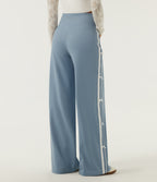 High Waisted Straight Leg Color Block Quick Dry Dance Trousers with Pockets-UPF40+ — Mountain Spring — view 2