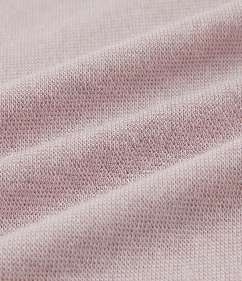 Round Neck 9/10 Sleeve Wool Casual Top — Violet Ice — view 6