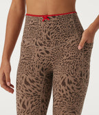Leopard Print High Waisted Tummy Control Skinny Contrast Lace InstantCool Yoga Legging with Pockets — Flow Leopard — view 6